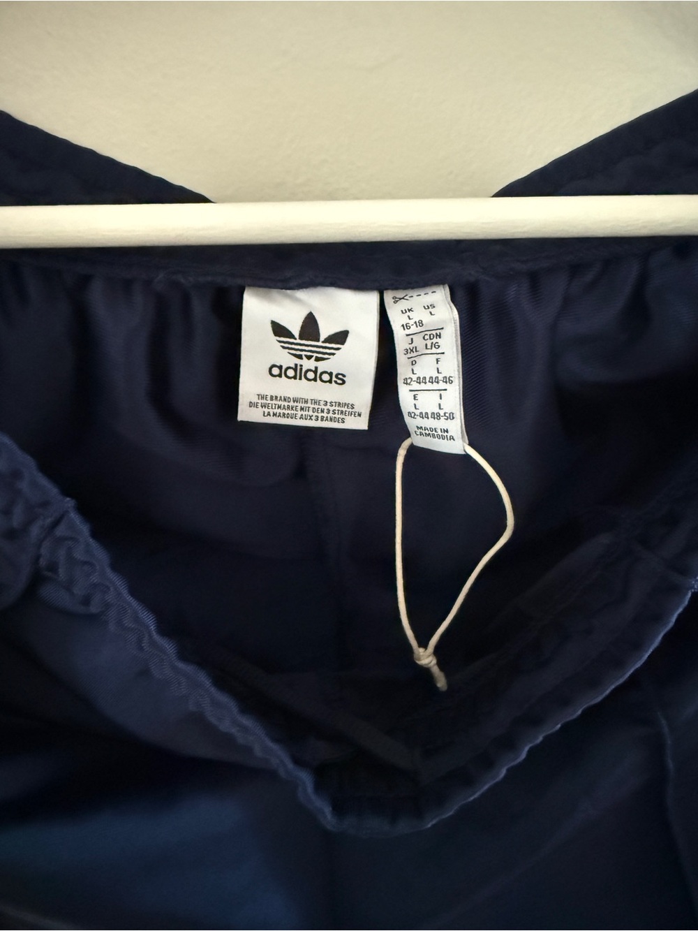 NWT adidas Women's Navy Athletic Shorts with White Stripes - Picture 3 of 5